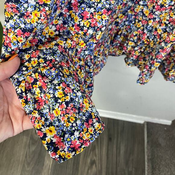 Old Navy Ditsy Floral Multicolor Tie Strap Cami Sundress with Pockets Sz L - Picture 5 of 12